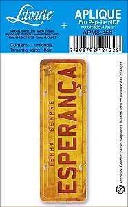 APM8-358 - Aplique Em Papel E MDF - Esperança