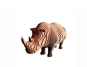 Rinoceronte 3D Laser Em MDF 100% Qualidade Decoração