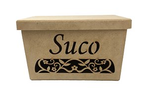 Caixa Suco Trabalhada Floral MDF Tampa Solta 19x12x11 cm