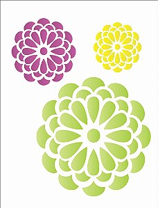 Stencil 32×42 Simples – Flores Redondas – OPA 1271