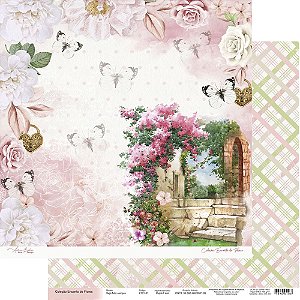 Papel Para Scrap Encanto de Flores - Seja feliz sempre - Scrap By Antonio 2101-01