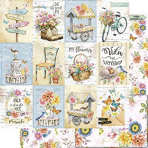 Papel Para Scrapbook Dupla Face 30,5 Cm X 30,5 Cm - Coleção Encanto de Primavera - SD-1162