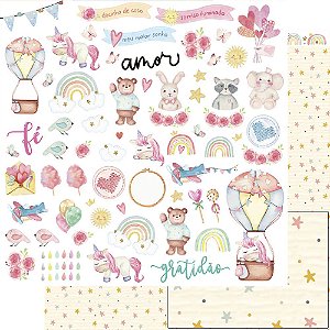 Papel Para Scrapbook Dupla Face 30,5 Cm X 30,5 Cm - Coleção Algodão Doce - SD-1160