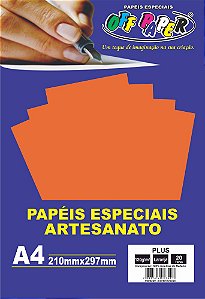 Papel Plus Laranja 120g 20 Folhas Off Paper