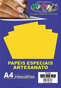 Papel Plus Amarelo 120g Com 20 Folhas Off Paper