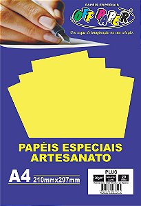 Papel Plus Amarelo Luminoso 120g 20 Folhas Off Paper