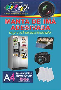 Manta de Imã Adesivada 0.3mm A4 Com 05 Folhas Off Paper