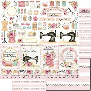 Papel Para Scrapbook Dupla Face 30,5 Cm X 30,5 Cm - FOLHA COSTURA RECORTE - SD-1169