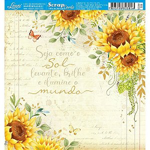 Papel Scrapbook 180g Litoarte 15x15 cm - Card SCXV-002 GIRASSOL VINTAGE