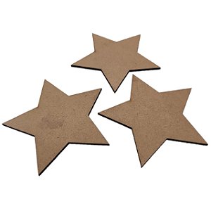 Aplique Laser MDF - Estrelas 9x9 cm 3 Unidades