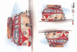 Papel Decoupage 30x45 cm OPAPEL 2477 - Carro kombi