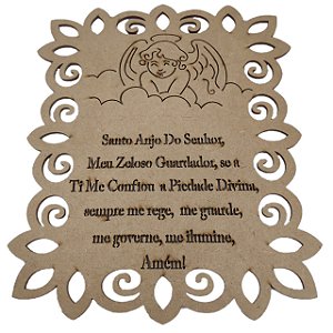 APLIQUE LASER MDF PLACA SANTO ANJO VAZADA 22X26CM - 056388