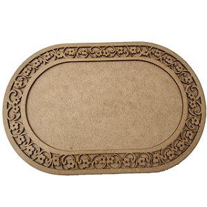 Aplique Laser MDF - Moldura Oval 30 cm