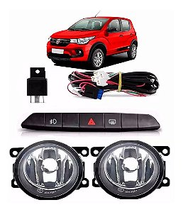 Kit Farol De Milha Fiat Mobi 2016 2017 2018 Botão Original