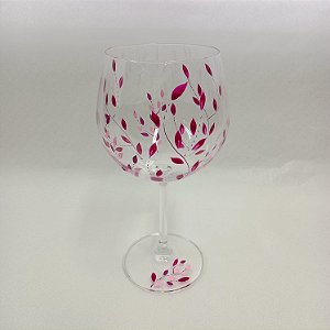 Taça Pintada à Mão Rosa