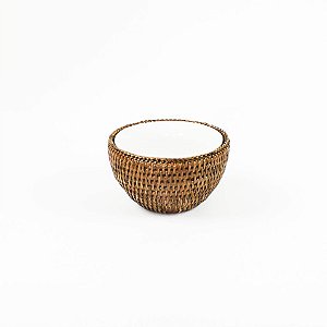 Bowl PP Porcelana Com Suporte Em Rattan / Bowl Com Suporte em Rattan  PP