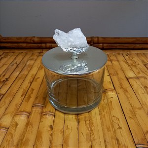 Caixa Ananda com Pedra Cristal / Caixinha de Vidro M Pedra Cristal