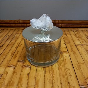 Caixa Andreia com Pedra Cristal / Caixinha de Vidro M Pedra Cristal