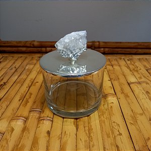Caixa Tamara com Pedra Cristal / Caixinha de Vidro M Pedra Cristal