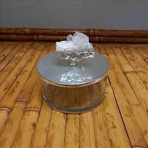 Caixa Silvana com Pedra Cristal / Caixinha de Vidro P Pedra Cristal