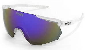 Óculos de Sol Hupi Aspen - Armação Cristal Lente Roxo Espelhado
