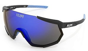 Óculos de Sol Hupi Aspen - Armação Preto Azul Lente Azul Espelhado