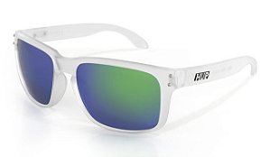 Óculos de Sol Hupi Cougar Armação Cristal - Lente Verde Espelhado