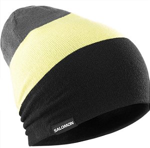 Gorro Salomon Flatspin - Preto/Amarelo/Cinza