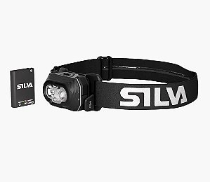 Lanterna de Cabeça Silva Silva Discover Hybrid Black - 500 Lumens com bateria recarregável