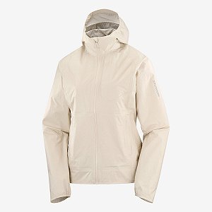 Jaqueta impermeável Salomon Bonatti ll Feminina - Creme