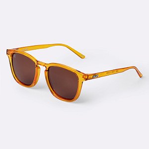 Óculos de Sol Hupi Shine Transparente Laranja - Lente Marrom Polarizado