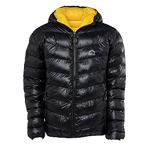 Jaqueta Puffer Double Patagônia Kailash Dupla Face - Masculina Preta/Verde Limão