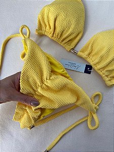 Biquíni Cortininha Lacinho Amarelo