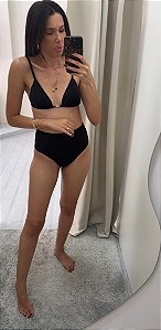Biquíni Cortinha Preto Hot Pants