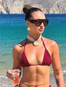 Biquíni Cortininha Cereja Lacinho