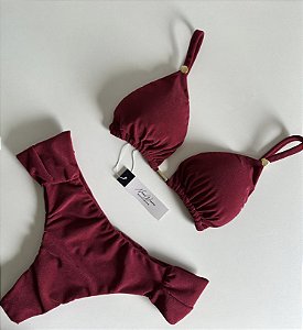 Biquíni Cortininha Cereja Calcinha Borboleta