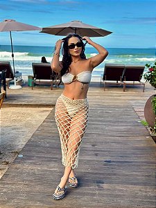 Caraíva Off White Calcinha Tira Fixa