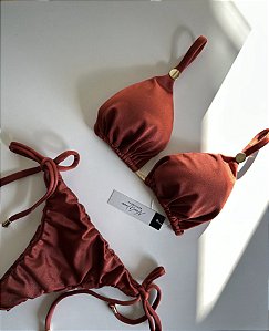 Biquíni Cortininha Terracota Lacinho