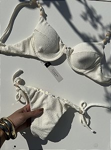 Meia Taça Pedras Off White Lacinho