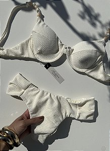 Meia Taça Pedras Off White Borboleta