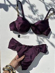 Meia Taça Correntes Roxo Borboleta