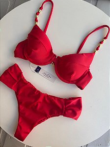 Meia Taça Vermelho Borboleta