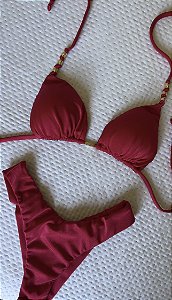 Biquíni Cortininha Vermelho Asa Delta