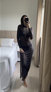 Saída Tule Longo Preta