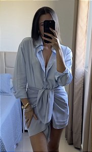 Camisa Linho Azul Bebê