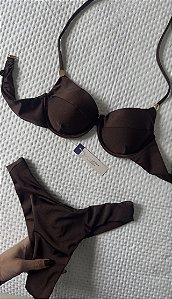 Biquíni Meia Taça Marrom Café Asa Delta