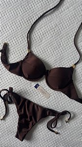 Biquíni Meia Taça Marrom Café Lacinho