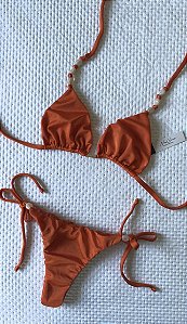 Biquíni Cortininha Tangerina Lacinho