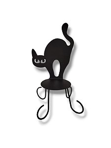 Cadeira de metal para bruxa - encosto de gatinho