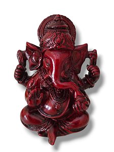 Ganesha Vermelho em resina 10cm